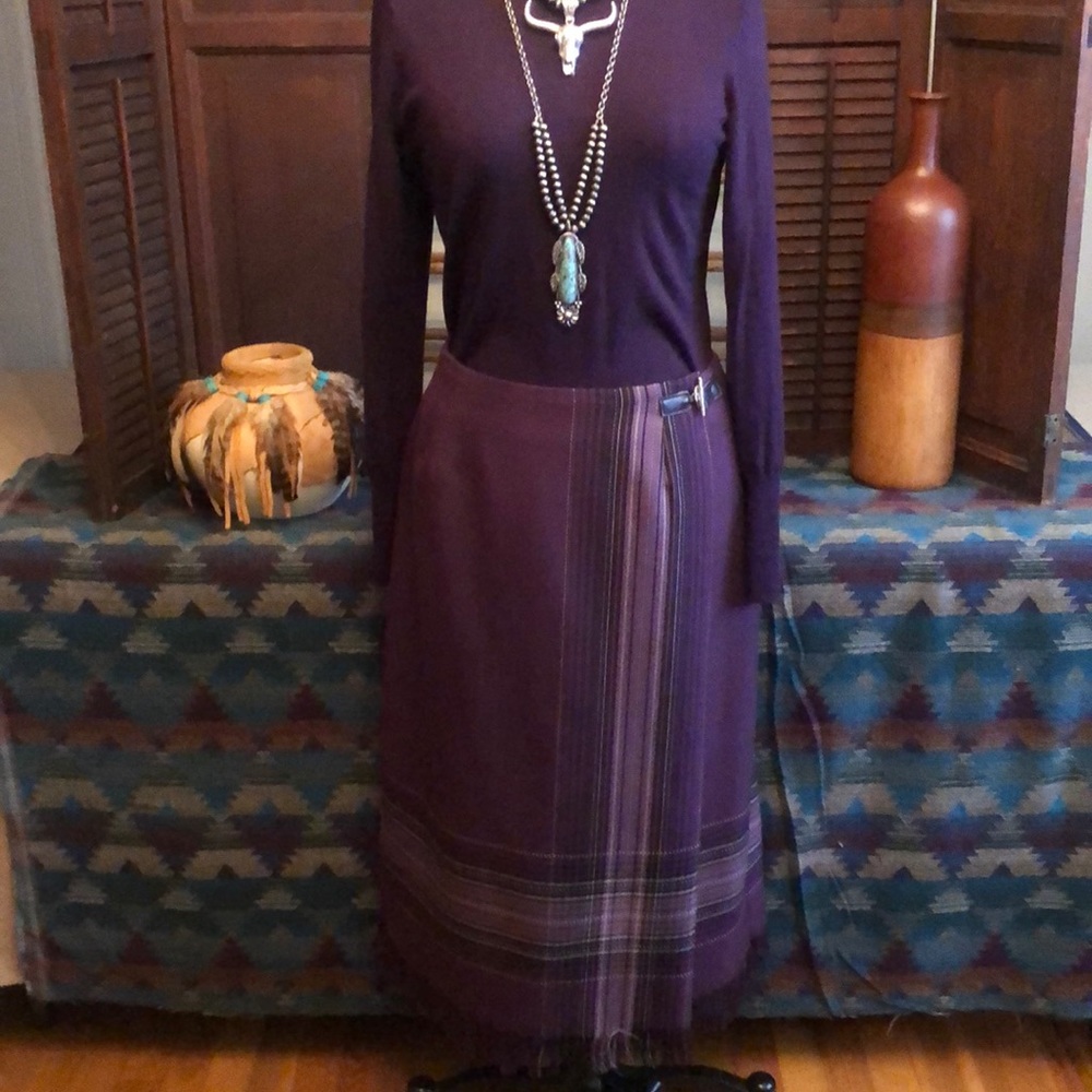 Sag Harbor wrap skirt with leather/ silver clasp